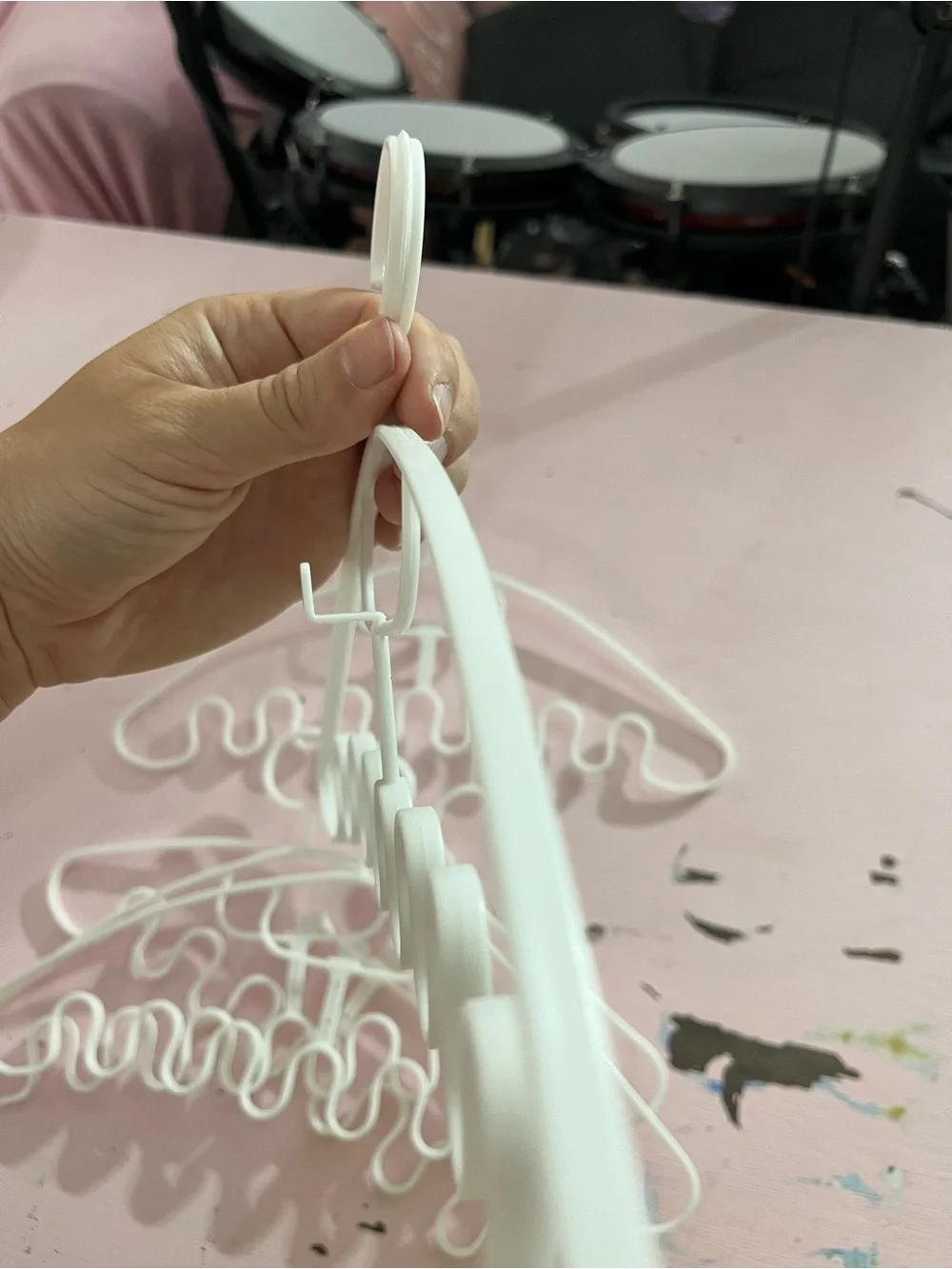 6 Hangers for tanks or bras White Multi-Hook Closet or Wall Hanger Organizing